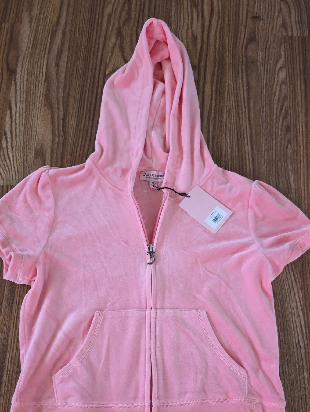 Juicy Couture Pink Short Sleeve Velour Hoodie